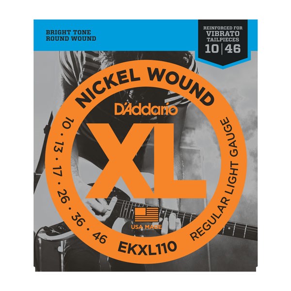 D'Addario Reinforced EKXL110 Nickel Guitar Strings 10-46 Regular Light